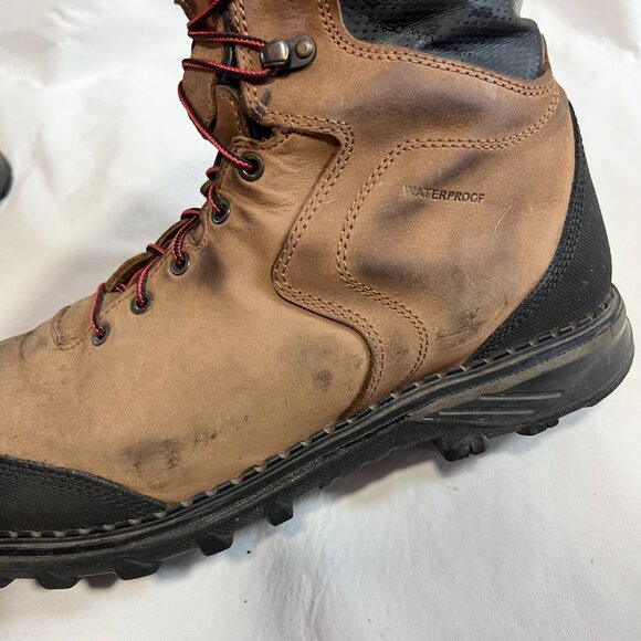 Red Wing shoes Burnside boots brown leather safety toe US mens 13 D waterproof - Picture 15 of 16